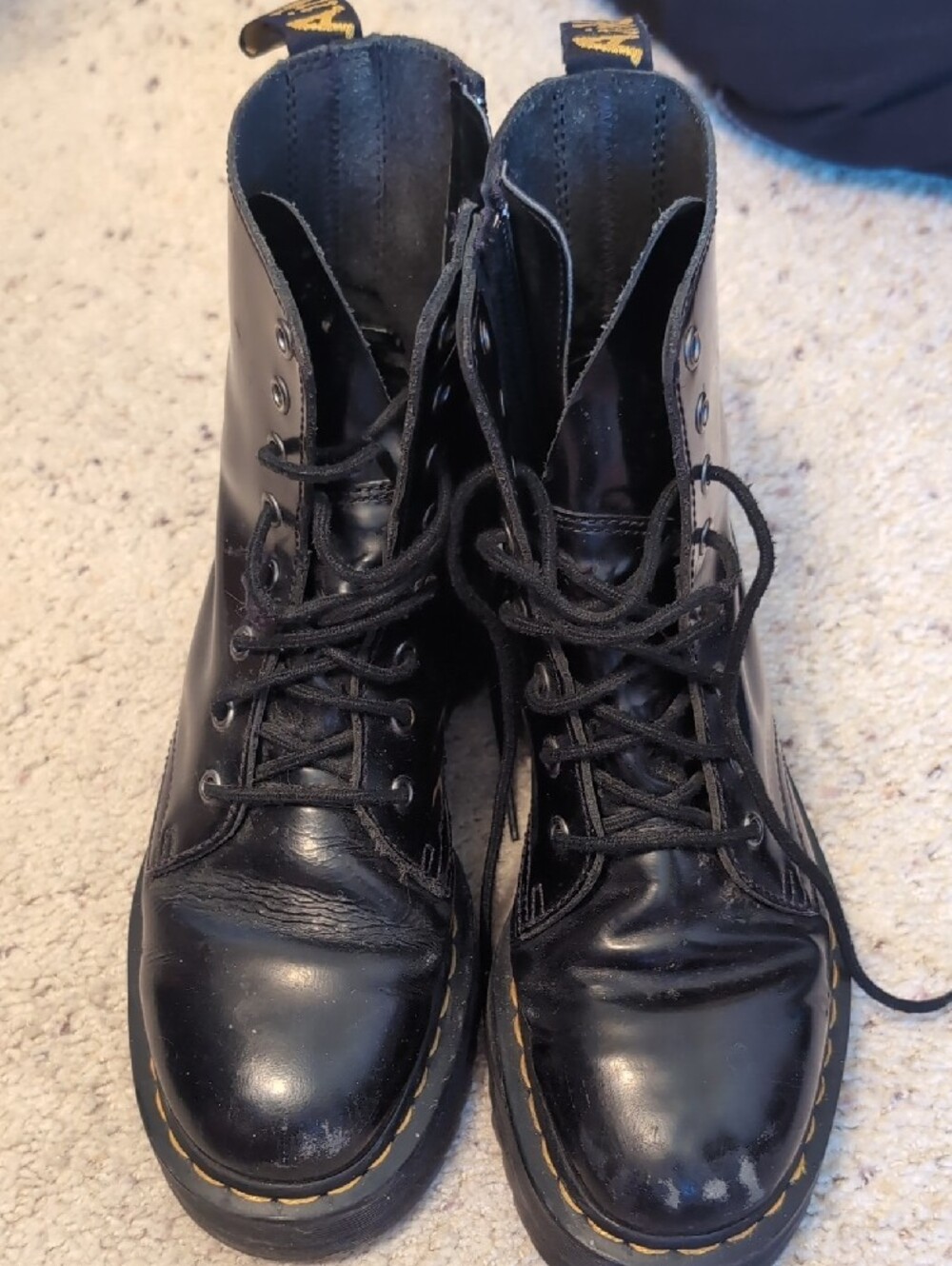 Dr. Martens Black Platform Lace-Up Combat Boots - Picture 3 of 10